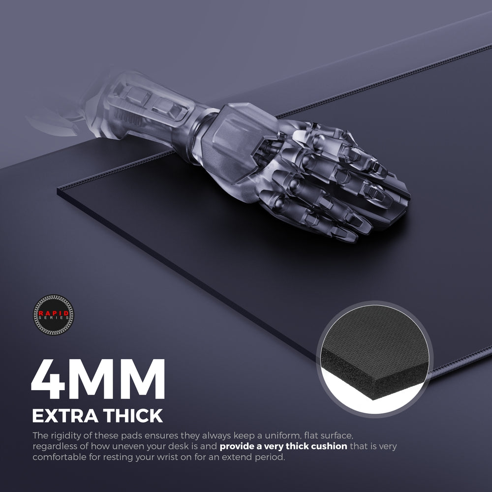 Cybeart | Ghost (Black) Gaming Desk Mat  | Waterproof, Never Slip Base, Stitched Edges, Esports Grade