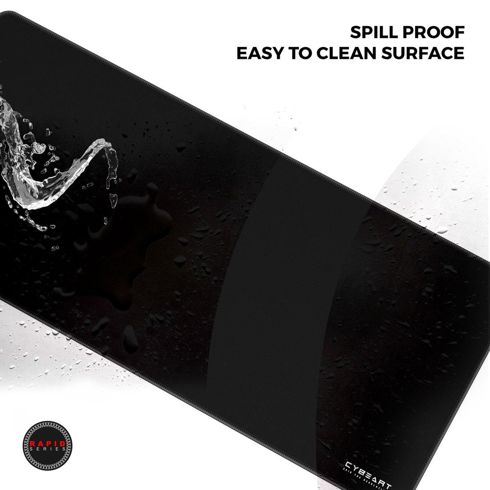 Cybeart | Ghost (Black) Gaming Desk Mat  | Waterproof, Never Slip Base, Stitched Edges, Esports Grade